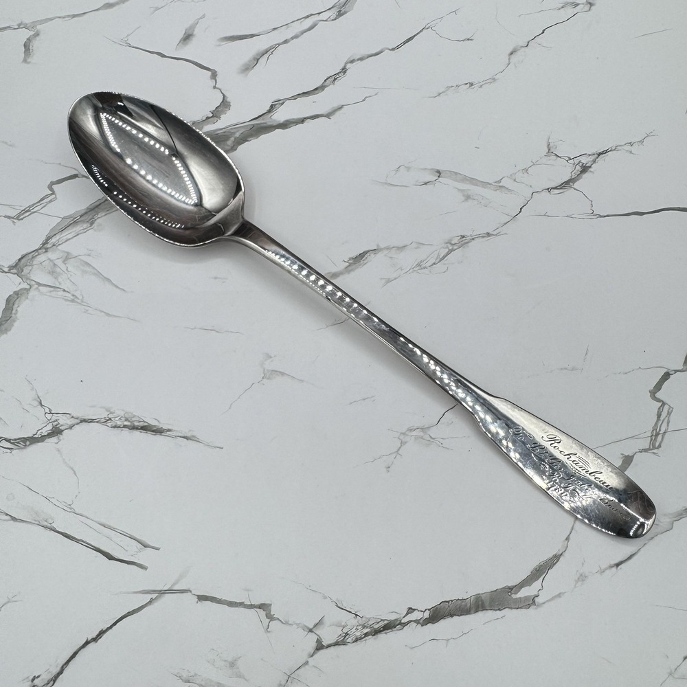 Gorham Silverplate Serving Spoonā 12" Rochambeau Jabez Bowen 1780 EP N 16 MCM